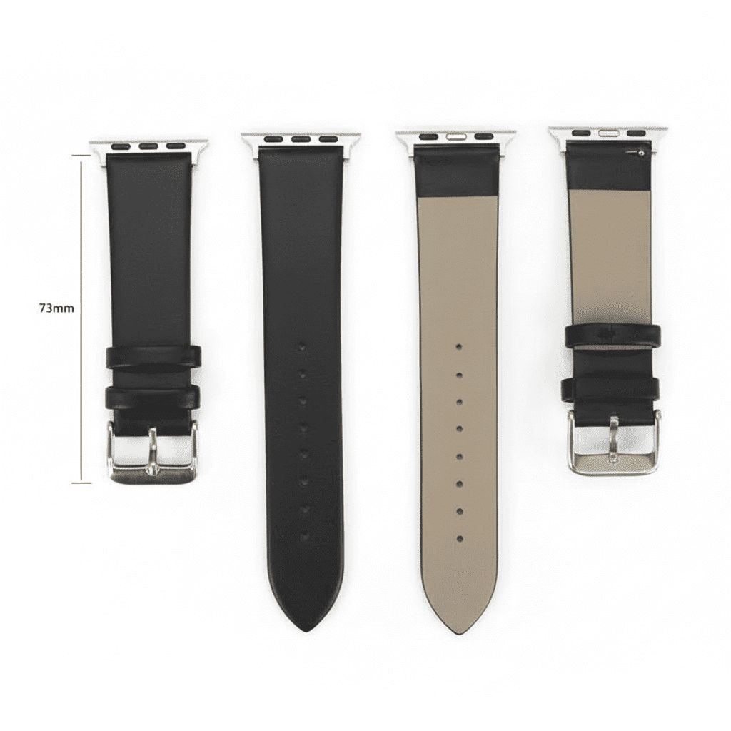 Black Leather Strap for Apple Watch Series