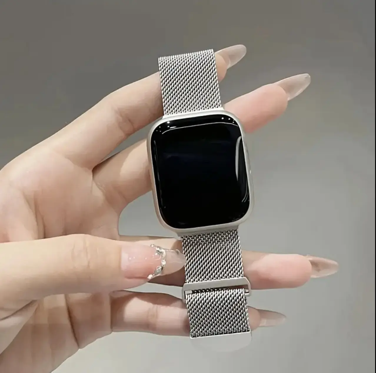 Apple Watch Series 11 with Silver Stainless Steel Mesh Strap