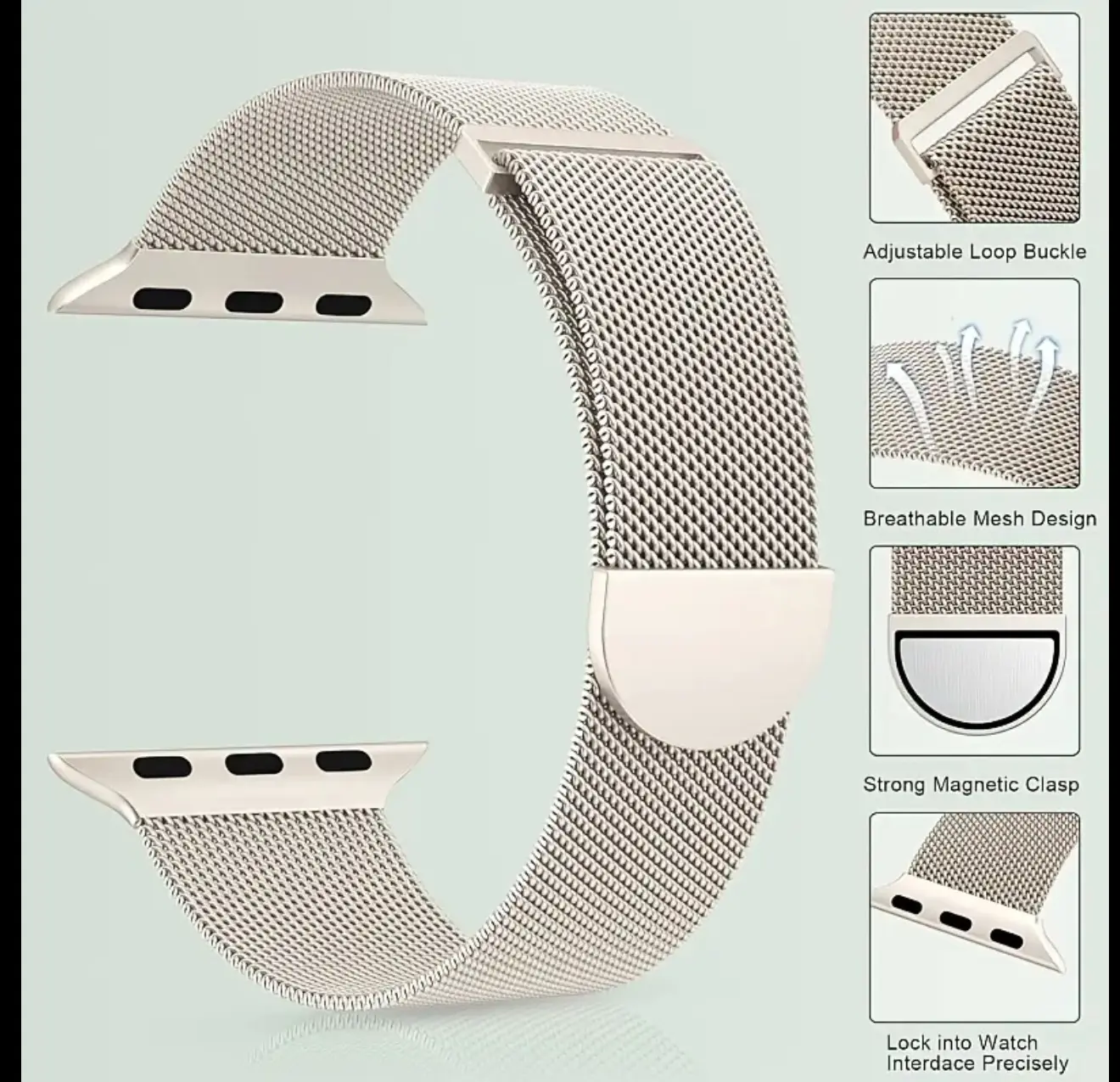 Silver Milanese Stainless Steel Mesh Band