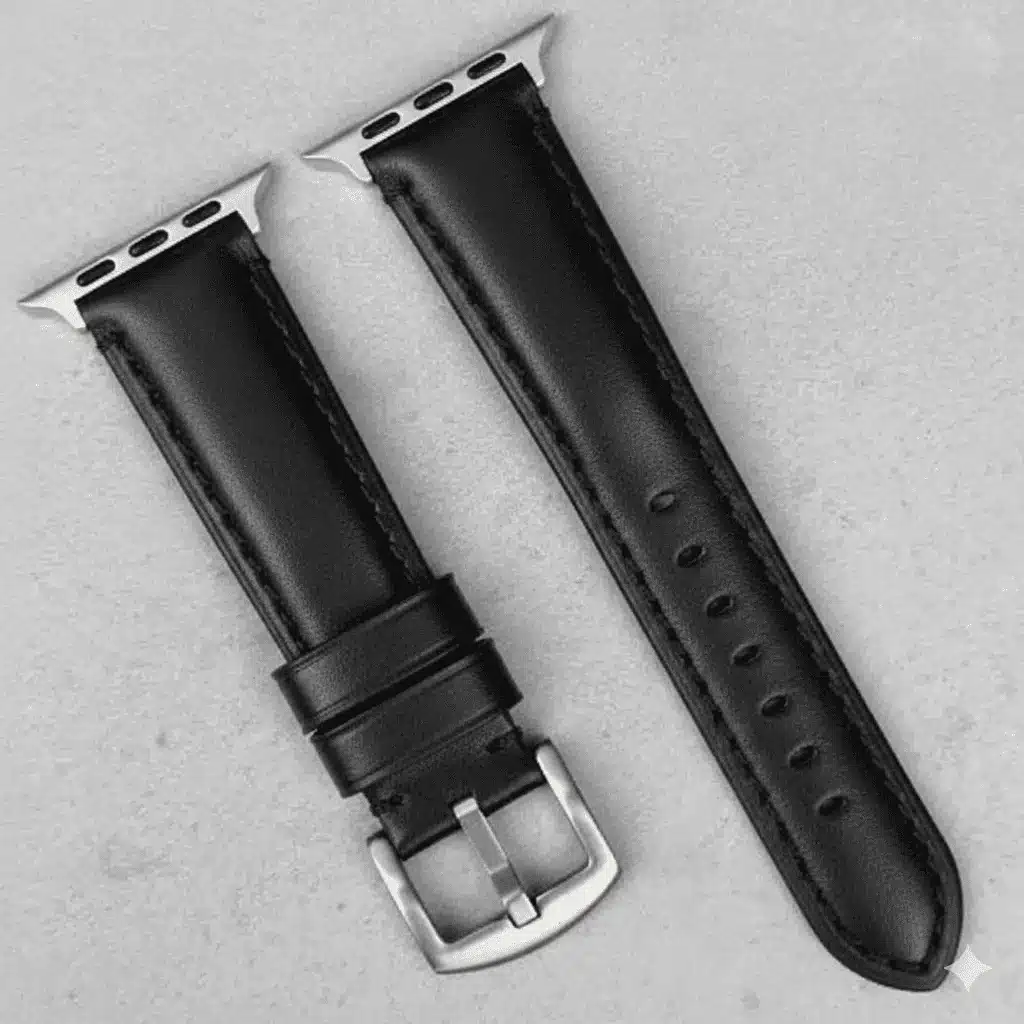 Black Leather Strap for Apple Watch Series