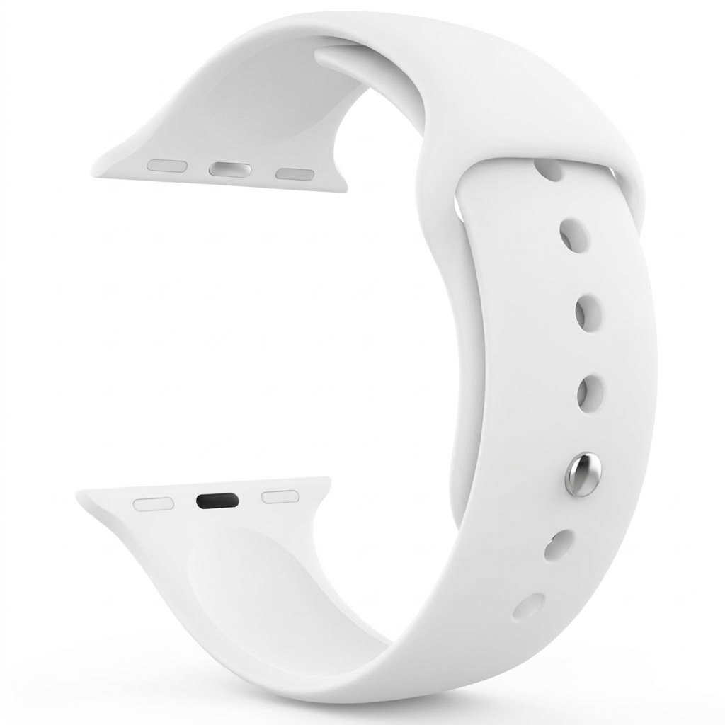 White Silicone Strap for Apple Watch Series